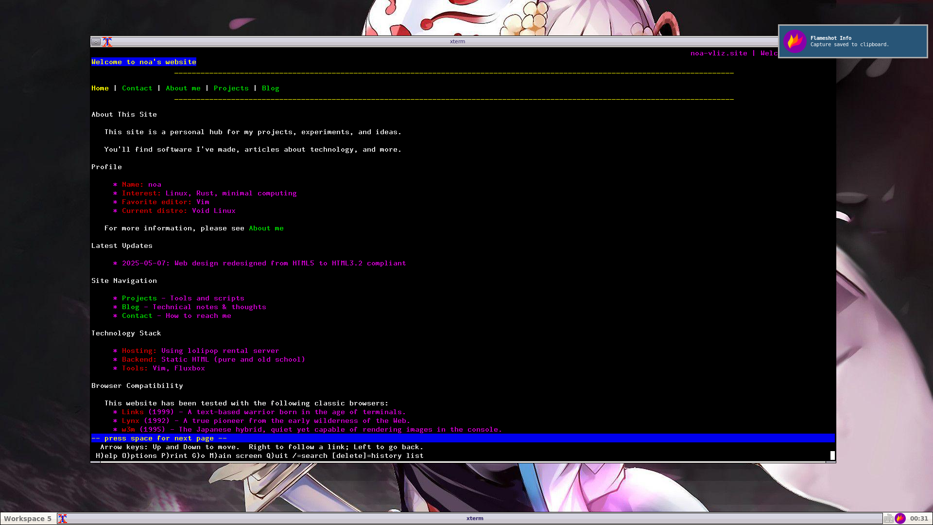 Lynx works on this site!